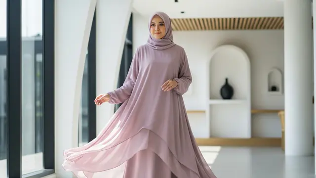 9 Model Gamis Chiffon Flowy Terbaru, Tampil Anggun dan Modern