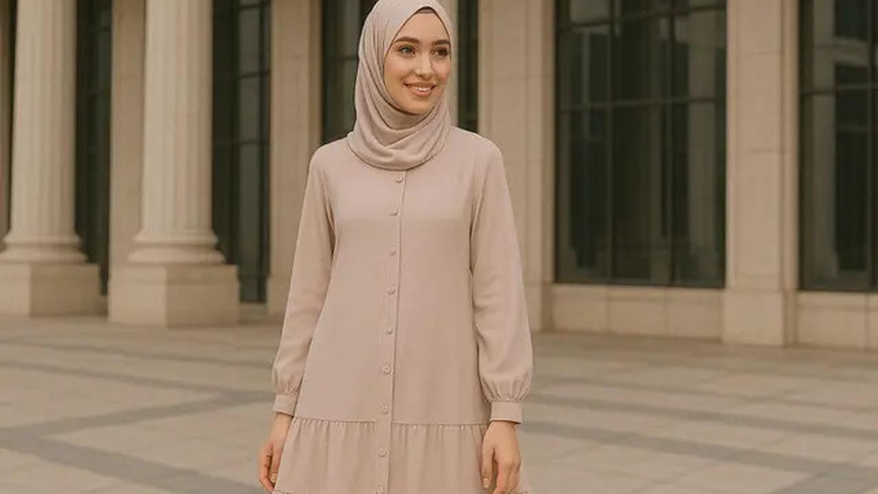 7 Pilihan Gamis Ruffle Layer Kekinian 2025, Tampil Lebih Stylish