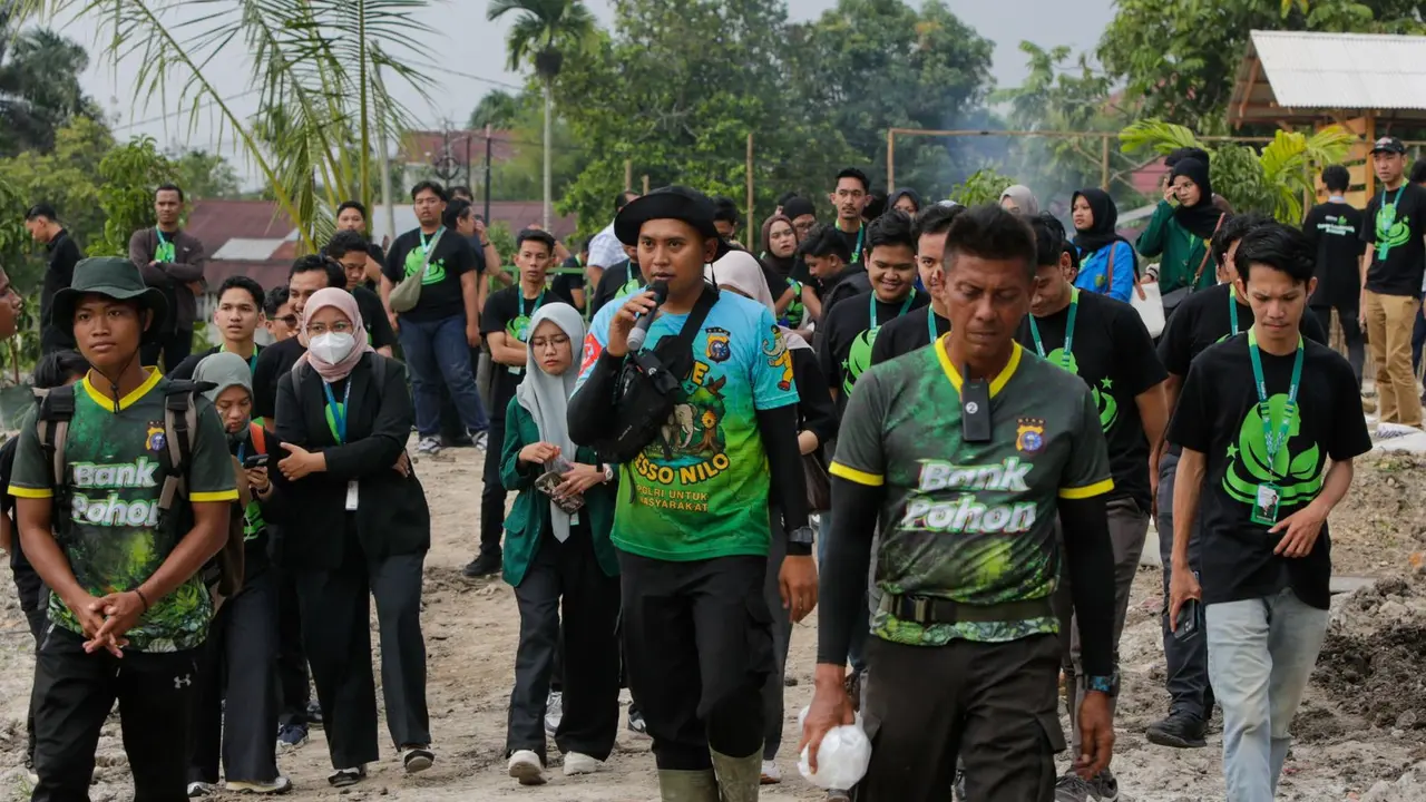 Polda Riau mengajak para mahasiswa mengunjungi Tabung Harmoni Hijau (THH), sebuah pusat edukasi lingkungan binaan Polda Riau (Istimewa)