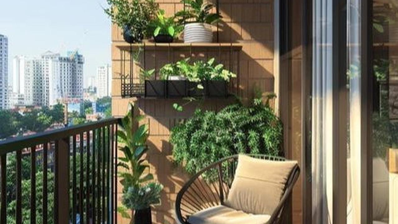 Desain Balkon Terbuka dengan Lantai Vinyl