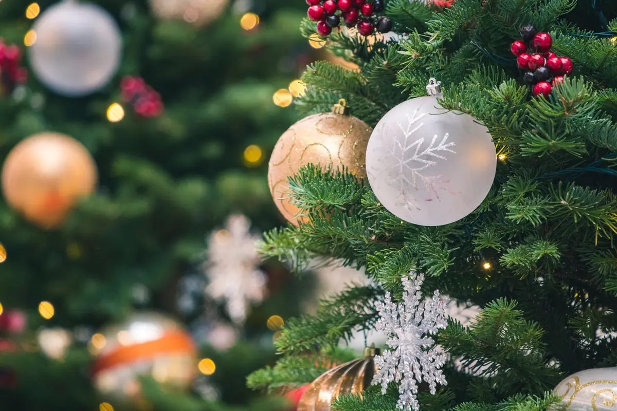 Ilustrasi Natal, dekorasi, hiasan Natal, pohon Natal