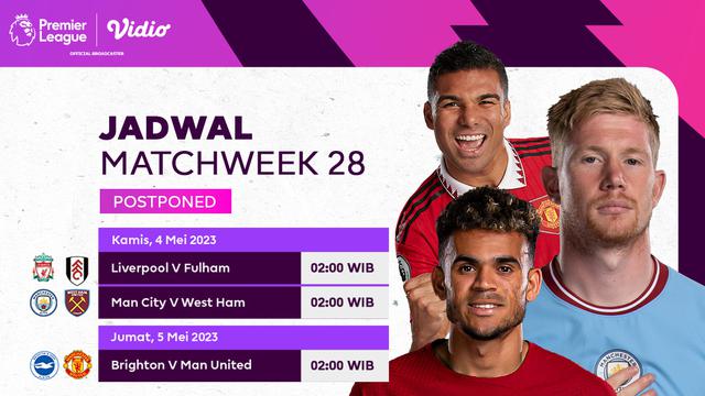 Siaran Langsung Liga Inggris 2022/2023 Laga Tunda Pekan Ke-28 di Vidio, 4 dan 5 Mei 2023