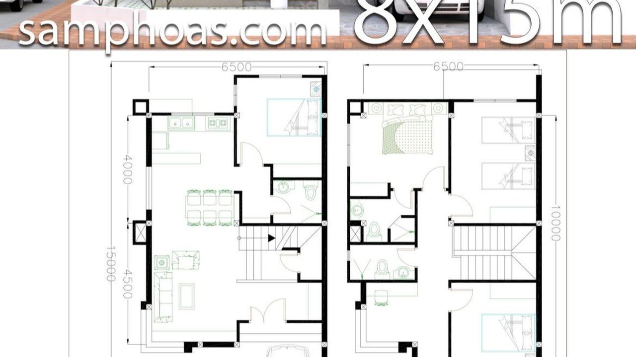 rumah denah 2 lantai