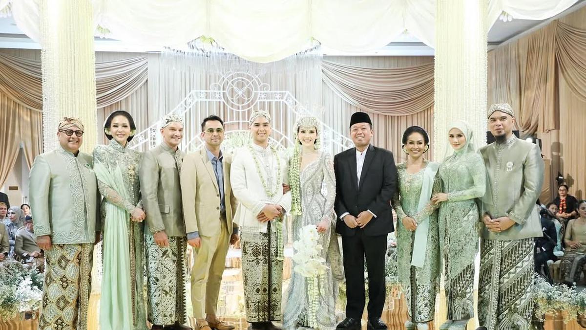 Adu Gaya Maia Estianty, Mulan Jameela, dan Risa Dewi Berbalut Kebaya Mint di Pernikahan Al Ghazali-Alyssa Daguise