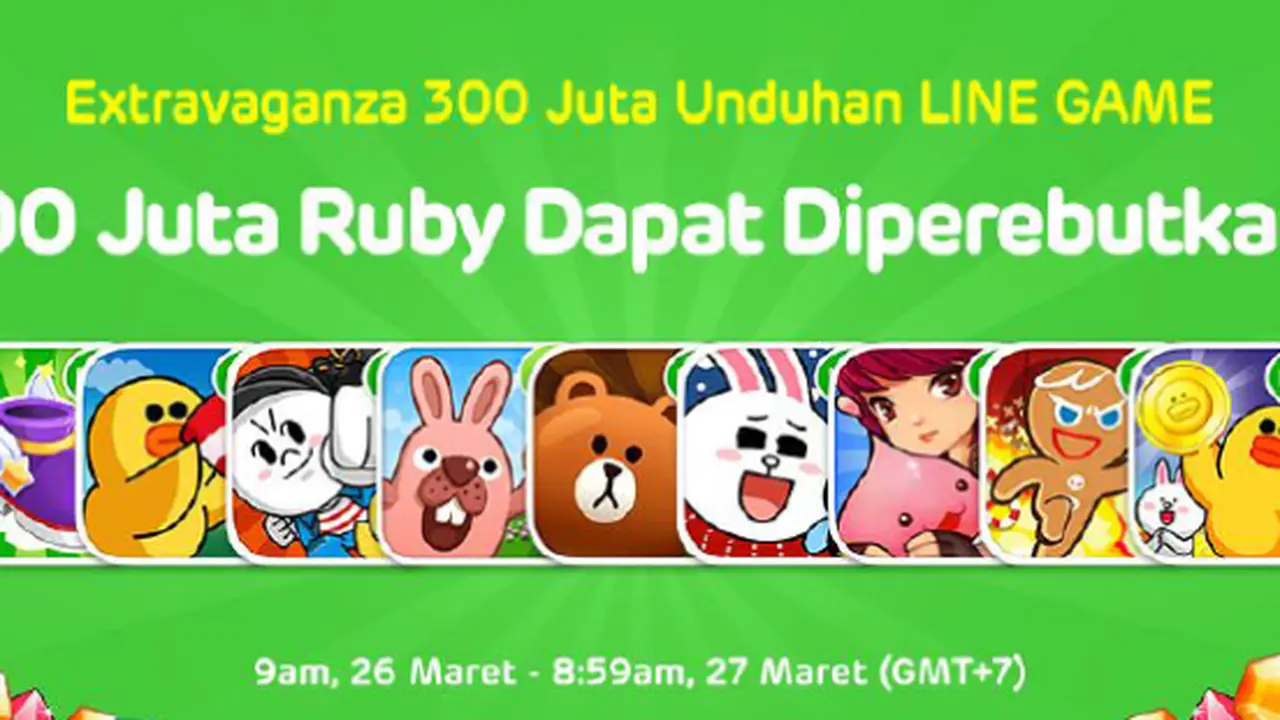 Raih 300 Juta Unduhan, Line Game Bagi-bagi Gems Permainan