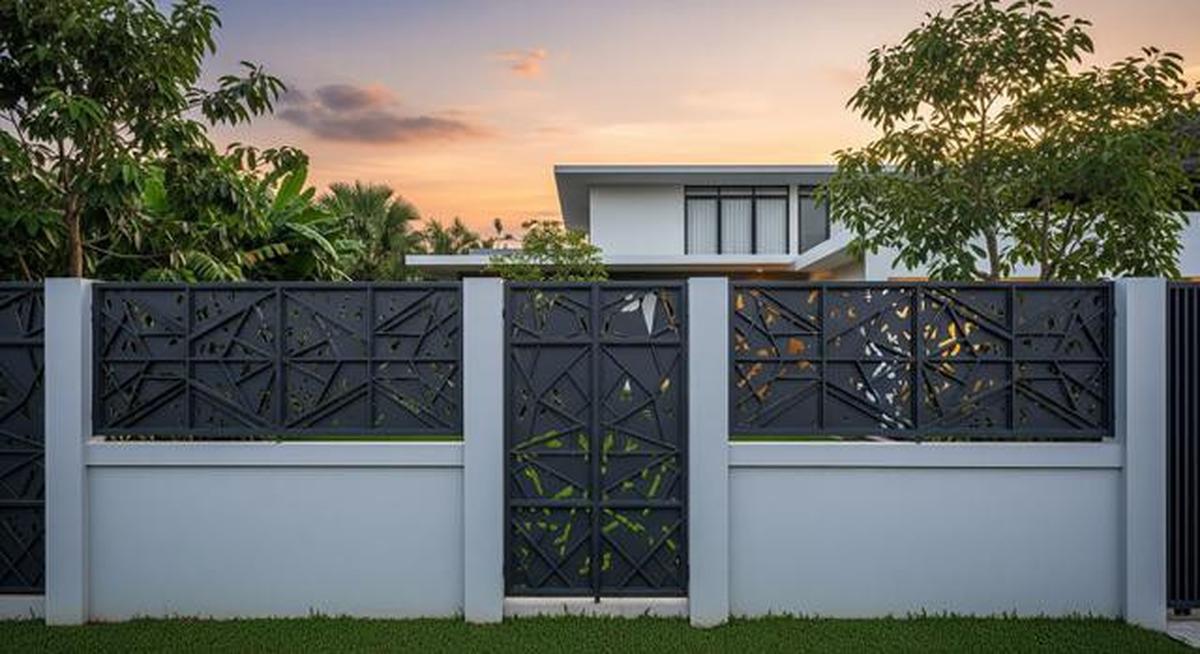 8 Model Pagar Besi dengan Dinding Beton Minimalis, Rumah Terlihat Rapi