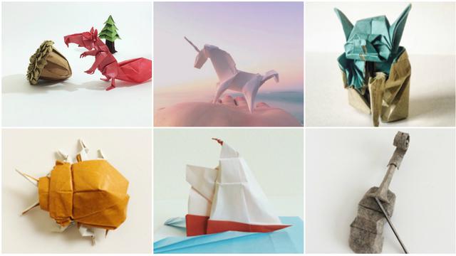 Kolase Kupu Kupu Dari Kertas Origami Gambar Kolase