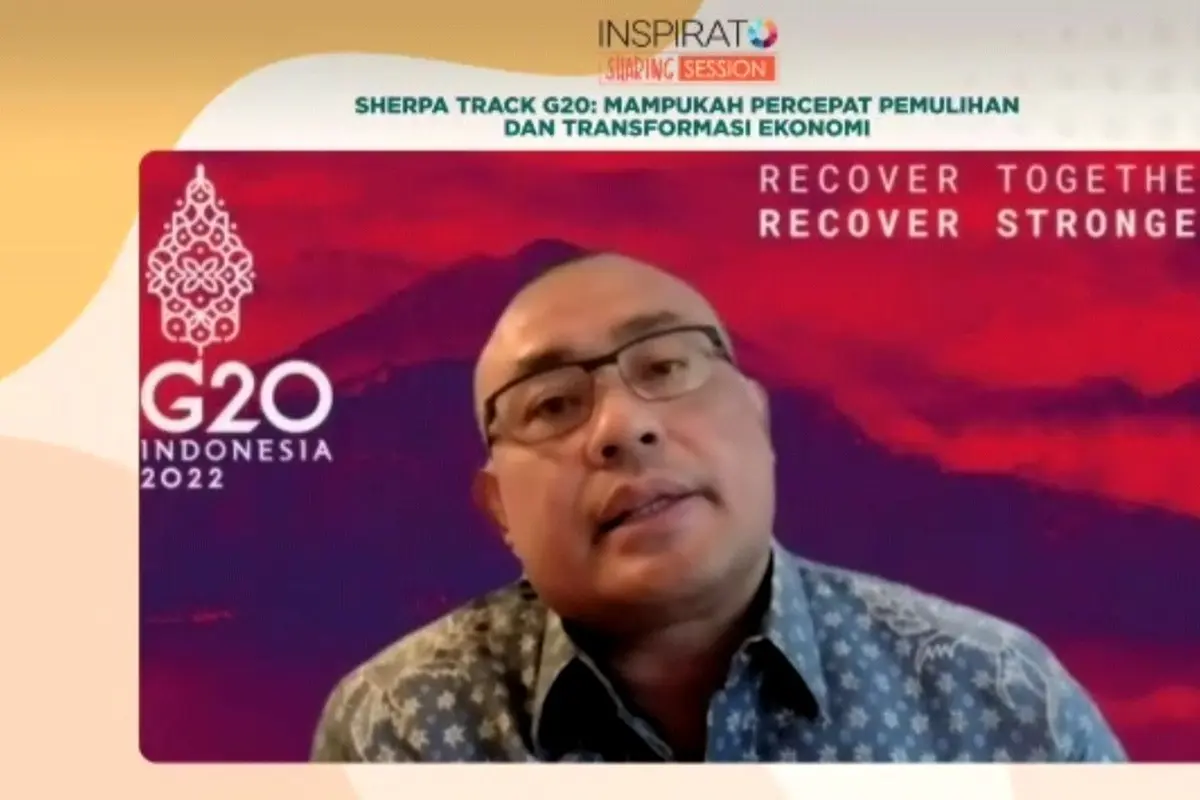 Asisten Deputi Kerja Sama Ekonomi Multilateral Kemenko Perekonomian Ferry Ardiyanto dalam Inspirato Sharing Session Liputan6.com bertajuk Sherpa Track G20: Mampukah Percepat Pemulihan dan Transformasi Ekonomi Indonesia, Jumat (28/10/2022).