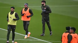 Sesi latihan tim ini bagian persiapan The Citizens bertandang ke markas Slovan Bratislava pada lanjutan pertandingan Liga Champions 2024/2025. (Paul ELLIS/AFP)