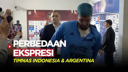 VIDEO: Perbedaan Ekspresi Timnas Indonesia dan Timnas Argentina di Mixed Zone