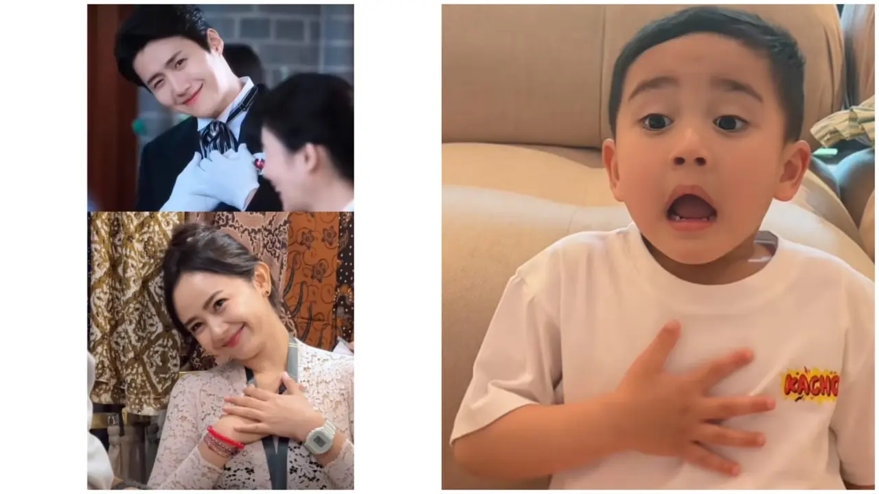 Tertarik ikutan Kim Seon Ho Smile Challenge? Ini tren viral yang diramaikan selebritas Instagram dan anak artis, seperti Ayu Puspa dan Rayyanza Cipung. (Tangkapan Layar TikTok Raffi Ahmad dan Ayu Puspa)