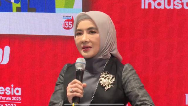 Direktur Utama PT Pertamina Nicke Widyawati di Paviliun Indonesia, World Economic Forum, di Davos.