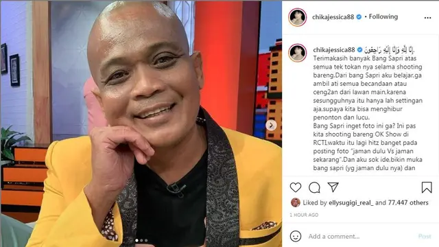 Chika Jessica kenang kebersamaannya dengan mendiang Sapri