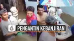 Kisah perjuangan sepasang pengantin ini yang menikah ketika banjir melanda. DIbantu warga menggunakan bak bayi untuk menuju ke KUA terdekat.