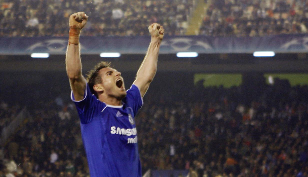 5. Frank Lampard (177 gol) - Selama Kariernya sebagai pemain, Frank Lampard merupakan salah satu gelandang tersubur di Liga Inggris sepanjang sejarah. Lampard tercatat telah mengoleksi 177 gol selama kariernya menjadi pemain di Liga Inggris. (AFP/Javier Soriano)