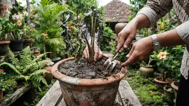 Mengurangi Kepadatan Media Tanam