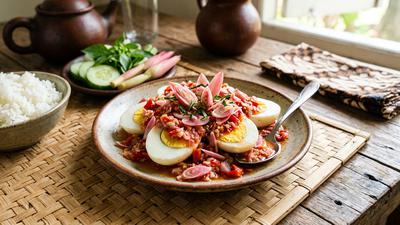 Resep Telur Rebus Sambal Kecombrang yang Pedas Wangi dan Bikin Nasi Hangat Makin Nikmat