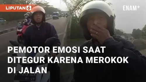 VIDEO: Pemotor Emosi Saat Ditegur Pemotor Lain karena Merokok Di Jalan
