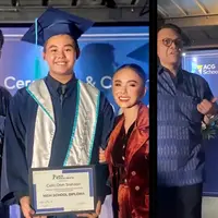 Penyanyi Yuni Shara kembali mencuri perhatian publik saat hadir di acara wisuda putranya, Cello. Tidak hanya Yuni, hadir juga ayah Cello, yang merupakan mantan suami kakak Krisdayanti ini. [Instagram/yunishara36]