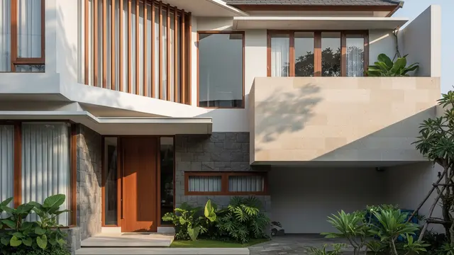 Inspirasi Fasad Rumah dengan Dinding Maju-Mundur agar Tidak Monoton/AI Generated