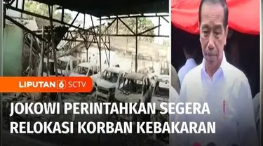 Presiden Joko Widodo mengunjungi korban kebakaran Depo Pertamina Plumpang, Jakarta Utara. Presiden menginginkan relokasi segera dilakukan agar kejadian serupa tidak terjadi di masa mendatang.
