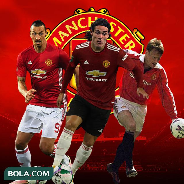 Manchester United - Zlatan Ibrahimovic, Edinson Cavani, Teddy Sheringham