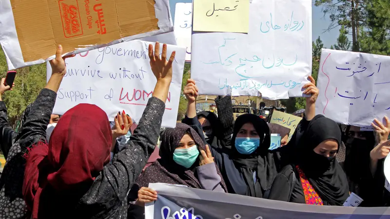 Demo Perempuan Afghanistan Protes Hak Bersekolah