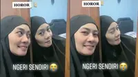 Viral Video Pantulan Kaca Ekspresi Ibu-Ibu Beda dengan Realita, Bikin Merinding (sumber: TikTok/mama51ta)