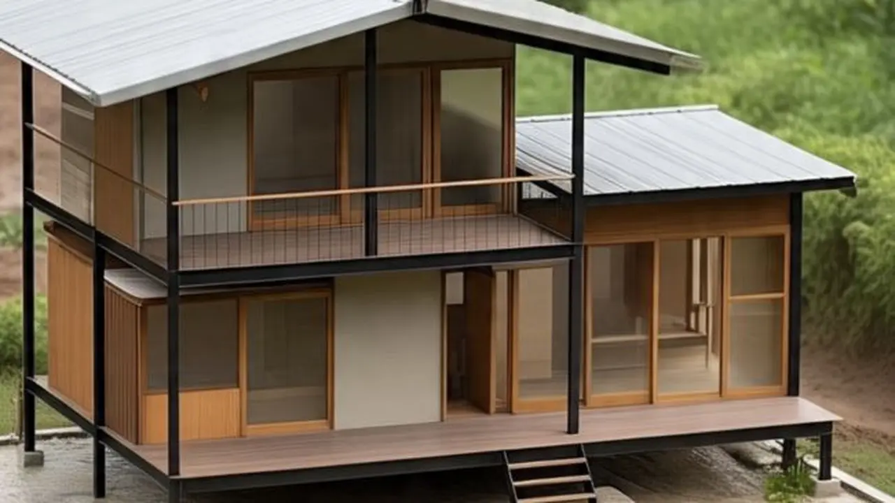 Model Rumah Sederhana untuk Daerah Rawan Banjir (Sumber: Meta AI)