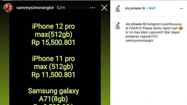 Instagram Sammy Simorangkir Diretas, Istri Sigap Ambil Tindakan Hukum