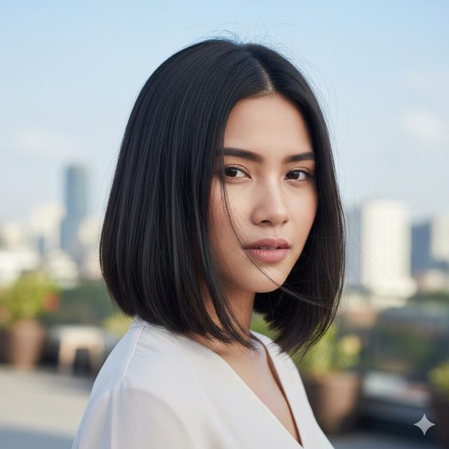 4. A-Line Bob Tanpa Layer