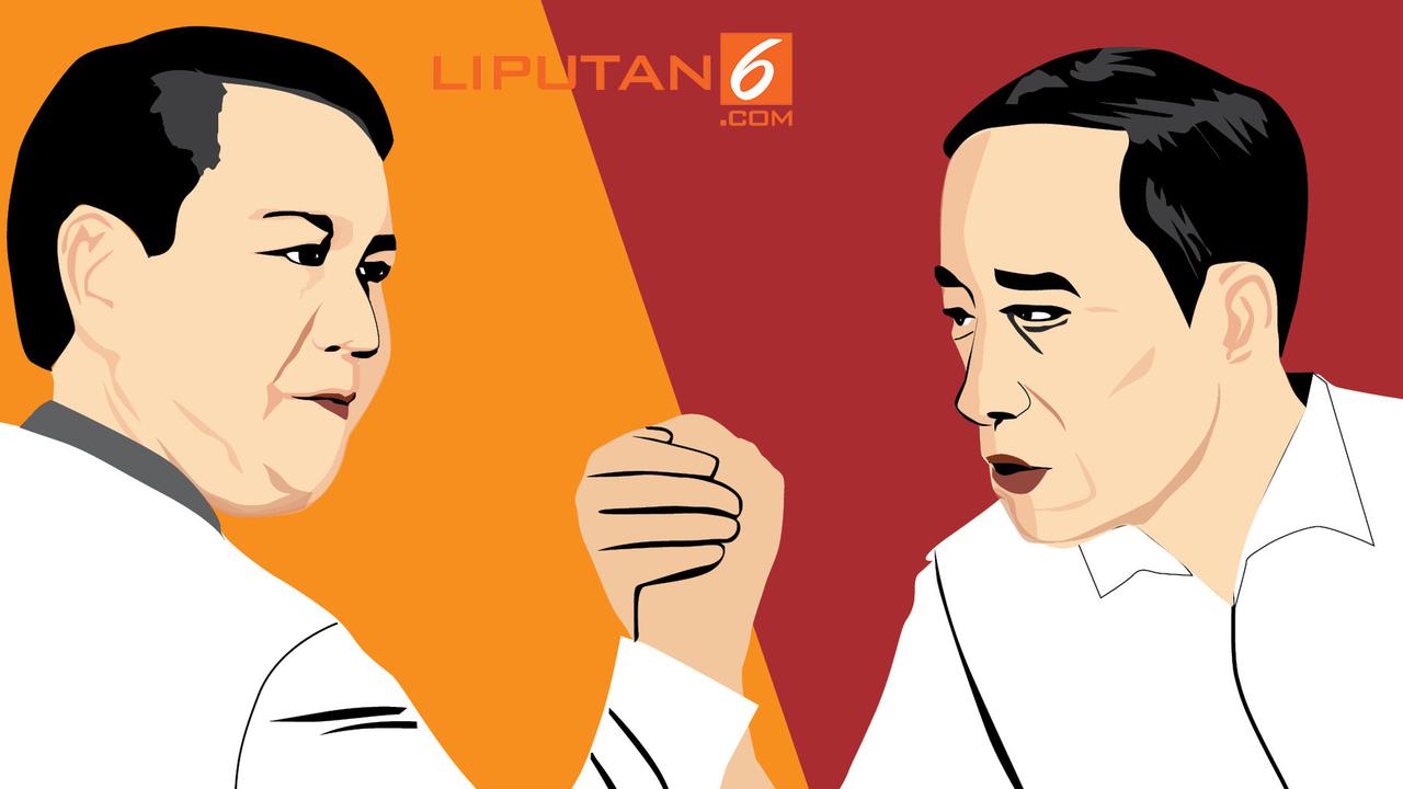 banner grafis Prabowo vs Jokowi