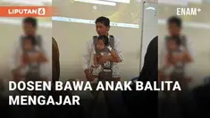 Seorang dosen viral membawa anak balita ke kelas. Ia menggendong anak balitanya saat mengajar mahasiswa. Aksi dosen menuai beragam pujian warganet.