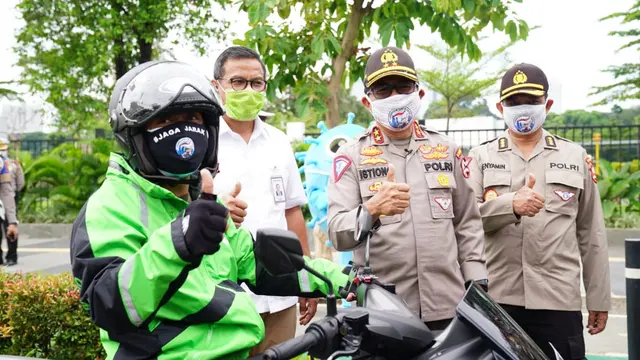 Kakorlantas Polri Gandeng BRI Sosialisasi Penyebaran Covid-19 dengan Drone