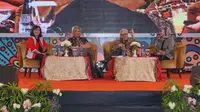 Talkshow Peer Learning Meeting Nasional 2023 yang mengusung tema Transformasi Perpustakaan untuk Masyarakat Literat yang Berbudaya di Hotel Alana, Yogyakarta, Rabu (20/9/2023). (Liputan6.com/ Dok Ist)