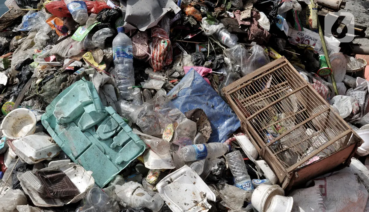 Ragam jenis sampah yang dikumpulkan petugas UPK Badan Air Dinas Lingkungan Hidup Provinsi DKI Jakarta di Danau Cincin, Papanggo, Jakarta Utara, Selasa (28/1/2020). Pembersihan tersebut rutin dilakukan guna menjaga danau tetap bersih dan nyaman. (merdeka.com/Iqbal Nugroho)