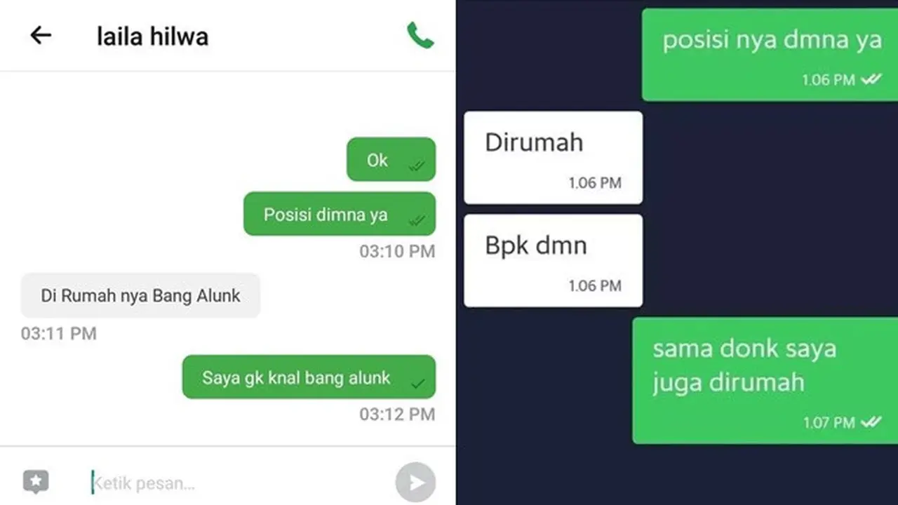 6 Chat Tanya Lokasi Ojek Online dan Penumpang Ini Bikin Senyum Sendiri