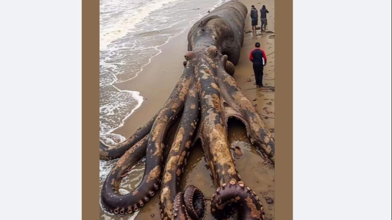 Penampakan Gurita Raksasa Terdampar di Pantai Bali, Asli atau Rekayasa? Ini Penjelasannya