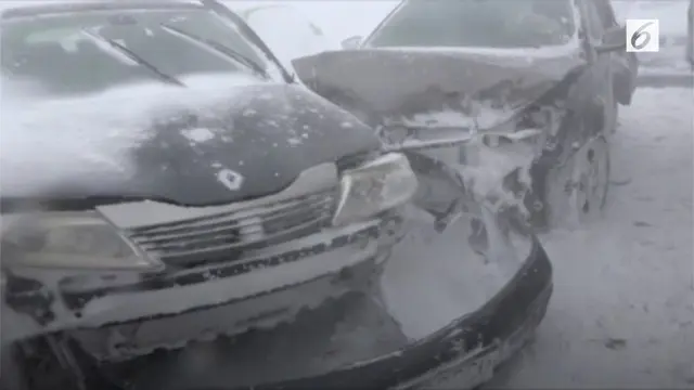Sebanyak 24 terluka akibat kecelakaan yang diakibatkan badai salju.