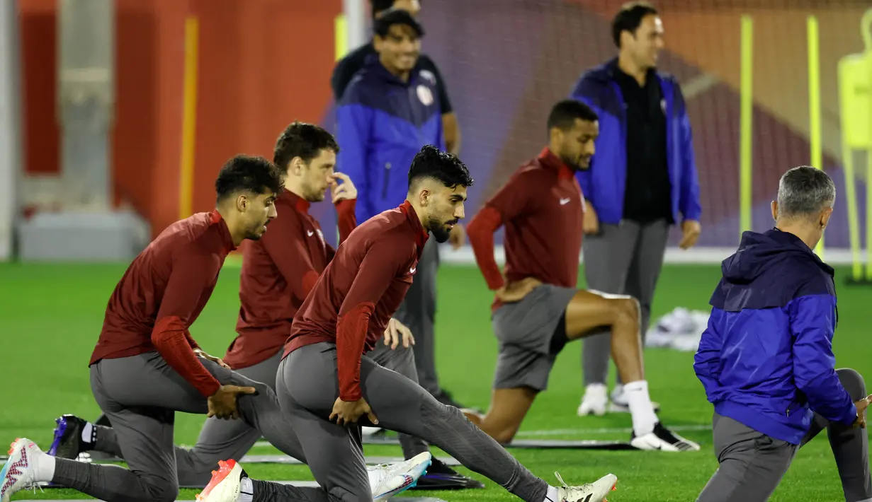 Pertandingan ini akan berlangsung di Stadion Lusail pada Sabtu (10/2) malam. (KARIM JAAFAR/AFP)