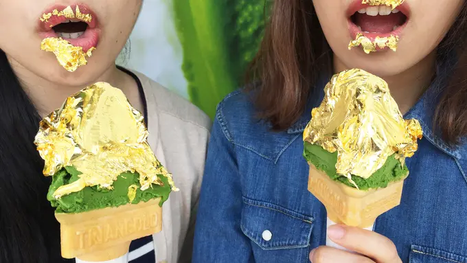 [Bintang] Gelato Green Tea Berlapis Emas Kini Hadir di Jepang