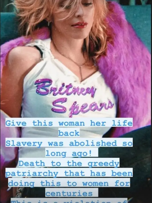 Unggahan Madonna tentang Britney Spears. (Instagram/ madonna)