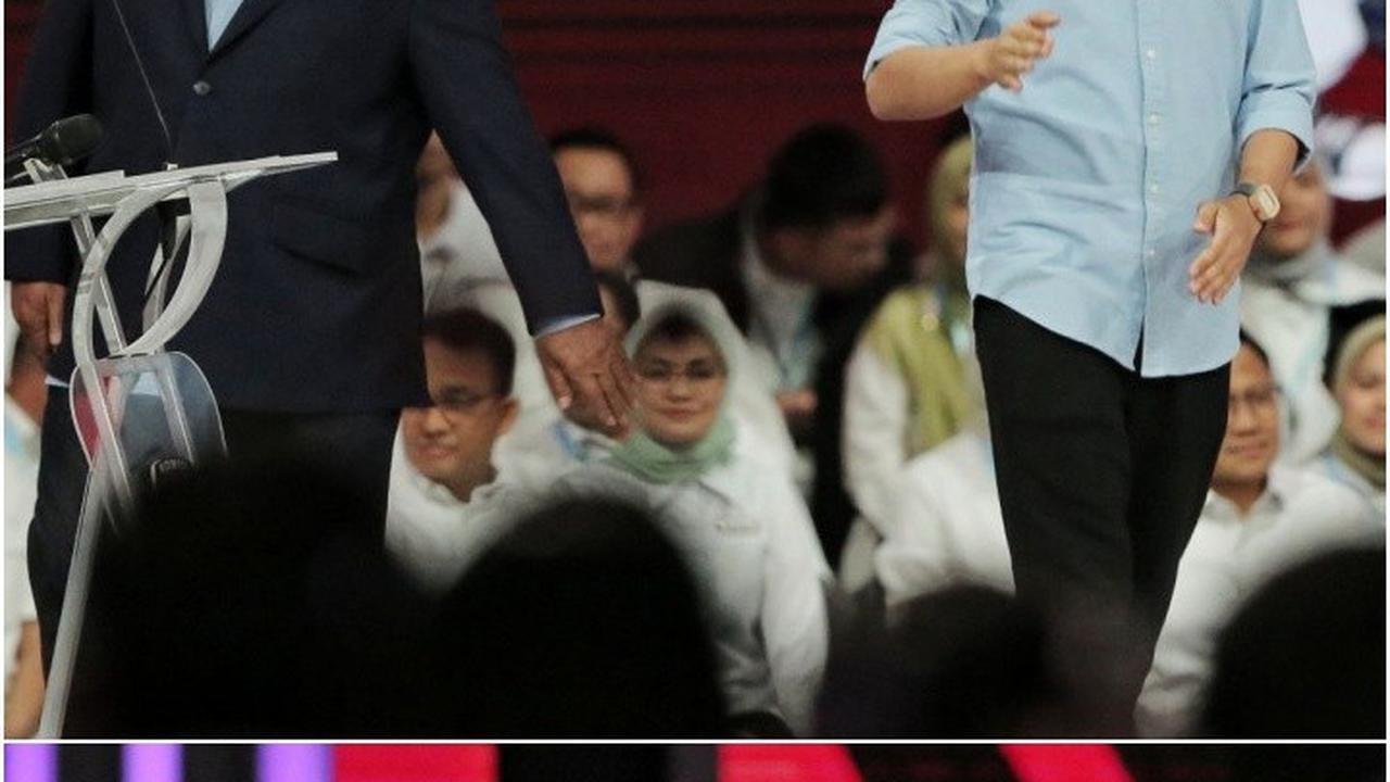 FOTO: Gaya Prabowo-Gibran hingga Senyuman Manis Anies-Muhaimin saat Masuk Panggung Debat Keempat Pilpres 2024