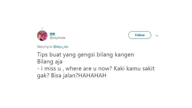 Cara Bilang Kangen yang lucu
