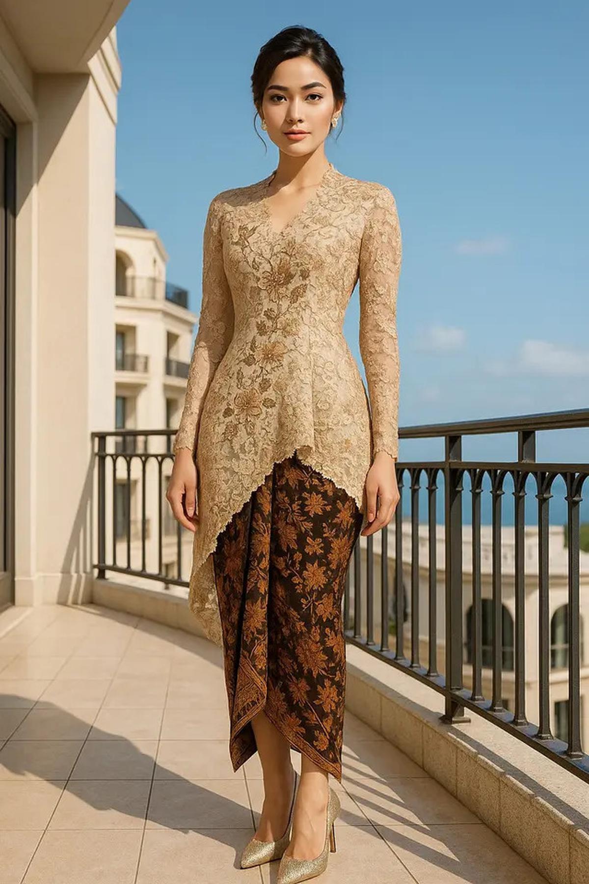 7 Model Kebaya Brokat Motif Bunga, Pilihan Titi DJ di Acara Pernikahan Putrinya Curi Perhatian