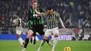 Juventus langsung bermain agresif sejak awal laga, namun rapatnya pertahanan Sassuolo membuat mereka kesulitan memasuki kotak penalti. (Marco Alpozzi/LaPresse via AP)