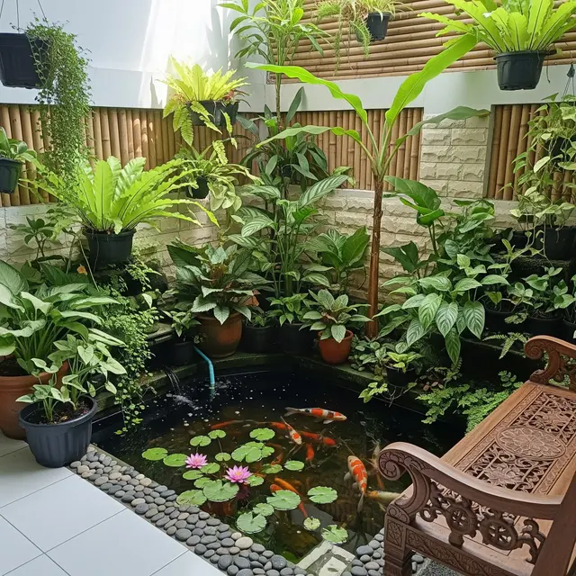 9 Model Taman Kering dan Kolam Ikan Sudut Dalam Rumah yang Mudah Dirawat