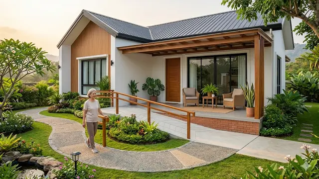 Model Rumah Lansia dengan Area Jalan Pagi