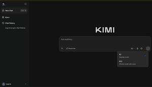 Kimi K2 Thinking buatan MoonShot AI asal China hadir dengan klaim mampu saingi GPT-5 dan Calude Sonnet 4.5. (Doc. Kimi.com)