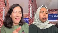 Viral Seorang Wanita Tirukan Gaya Dian Sastro Makan Soto, Dipuji Mirip Banget Ekspresinya (credit: TikTok.com/ @ocharosyita).